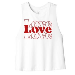 Love Retro Cute Gift Women's Racerback Cropped Tank