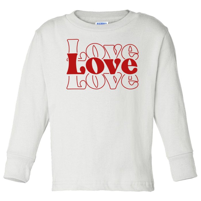 Love Retro Cute Gift Toddler Long Sleeve Shirt