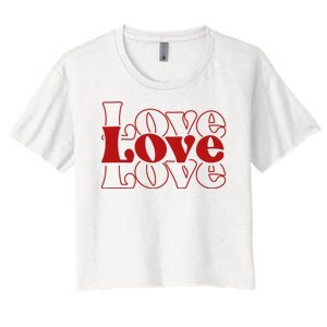 Love Retro Cute Gift Women's Crop Top Tee