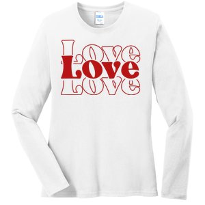 Love Retro Cute Gift Ladies Long Sleeve Shirt