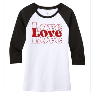 Love Retro Cute Gift Women's Tri-Blend 3/4-Sleeve Raglan Shirt