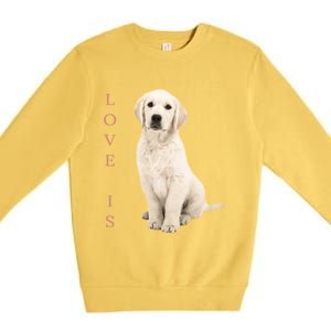 Labrador Retriever Cool Gift White Lab Dog Mom Gift Premium Crewneck Sweatshirt