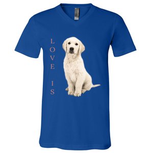 Labrador Retriever Cool Gift White Lab Dog Mom Gift V-Neck T-Shirt