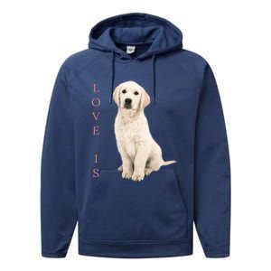 Labrador Retriever Cool Gift White Lab Dog Mom Gift Performance Fleece Hoodie