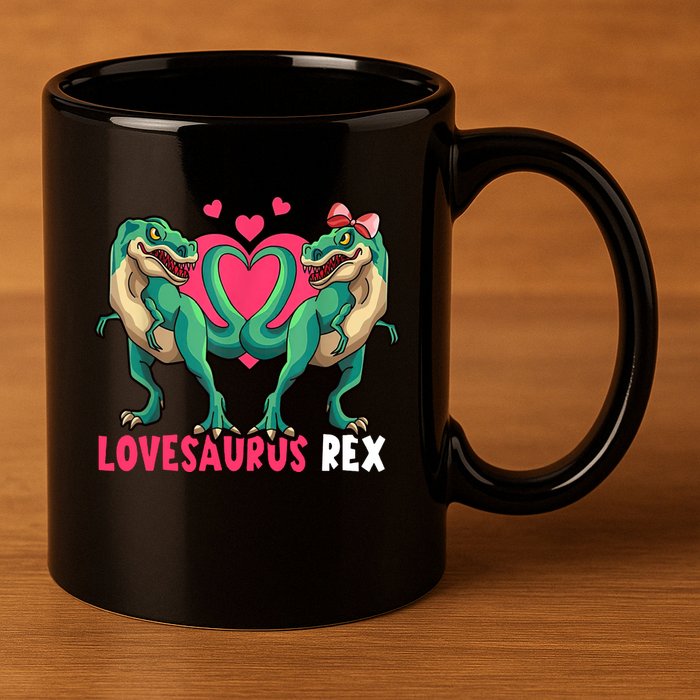Lovesaurus Rex Cute Gift 11oz C Handle Ceramic Mug