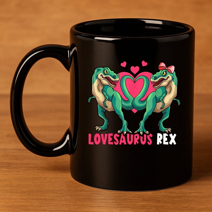 Lovesaurus Rex Cute Gift 11oz C Handle Ceramic Mug