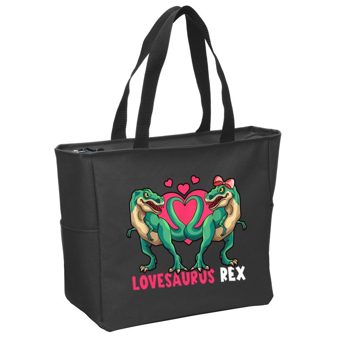 Lovesaurus Rex Cute Gift Zip Tote Bag