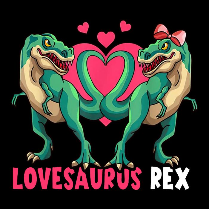 Lovesaurus Rex Cute Gift Zip Tote Bag