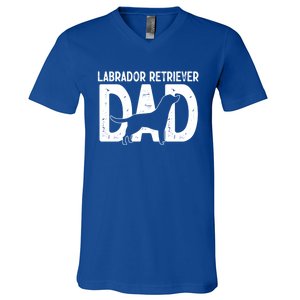 Labrador Retriever Dog Lab Dad Puppy Lover Father Cool Gift V-Neck T-Shirt