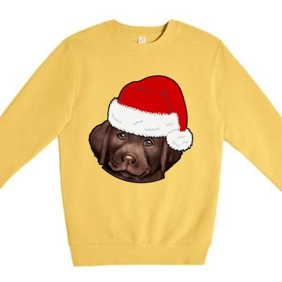 Labrador Retriever Dog Lover Funny Cute Hat Christmas Santa Great Gift Premium Crewneck Sweatshirt