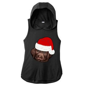 Labrador Retriever Dog Lover Funny Cute Hat Christmas Santa Great Gift Ladies PosiCharge Tri-Blend Wicking Draft Hoodie Tank