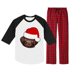 Labrador Retriever Dog Lover Funny Cute Hat Christmas Santa Great Gift Raglan Sleeve Pajama Set