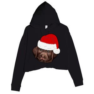 Labrador Retriever Dog Lover Funny Cute Hat Christmas Santa Great Gift Crop Fleece Hoodie