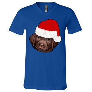 Labrador Retriever Dog Lover Funny Cute Hat Christmas Santa Great Gift V-Neck T-Shirt