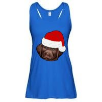 Labrador Retriever Dog Lover Funny Cute Hat Christmas Santa Great Gift Ladies Essential Flowy Tank