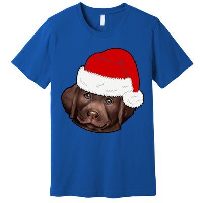 Labrador Retriever Dog Lover Funny Cute Hat Christmas Santa Great Gift Premium T-Shirt