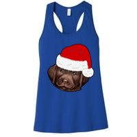 Labrador Retriever Dog Lover Funny Cute Hat Christmas Santa Great Gift Women's Racerback Tank