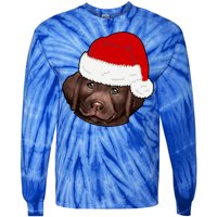 Labrador Retriever Dog Lover Funny Cute Hat Christmas Santa Great Gift Tie-Dye Long Sleeve Shirt