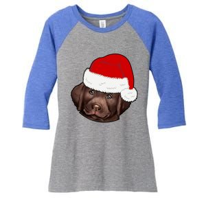 Labrador Retriever Dog Lover Funny Cute Hat Christmas Santa Great Gift Women's Tri-Blend 3/4-Sleeve Raglan Shirt