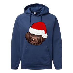 Labrador Retriever Dog Lover Funny Cute Hat Christmas Santa Great Gift Performance Fleece Hoodie