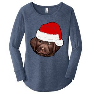 Labrador Retriever Dog Lover Funny Cute Hat Christmas Santa Great Gift Women's Perfect Tri Tunic Long Sleeve Shirt