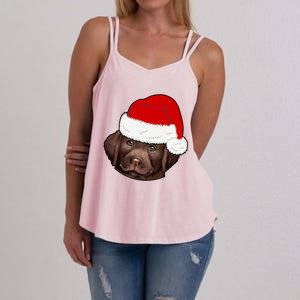 Labrador Retriever Dog Lover Funny Cute Hat Christmas Santa Great Gift Women's Strappy Tank