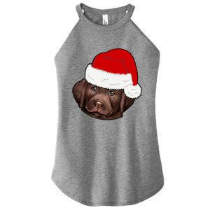 Labrador Retriever Dog Lover Funny Cute Hat Christmas Santa Great Gift Women's Perfect Tri Rocker Tank