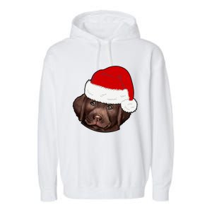 Labrador Retriever Dog Lover Funny Cute Hat Christmas Santa Great Gift Garment-Dyed Fleece Hoodie