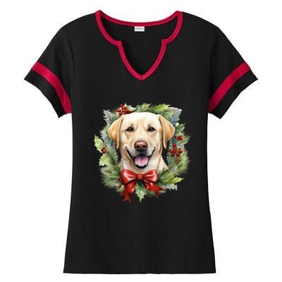 Labrador Retriever Dog Breed Christmas Canine Festive Spirit Gift Ladies Halftime Notch Neck Tee