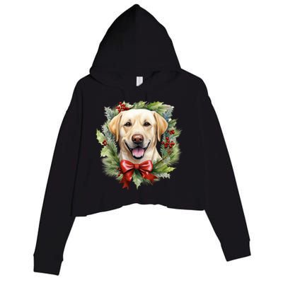 Labrador Retriever Dog Breed Christmas Canine Festive Spirit Gift Crop Fleece Hoodie