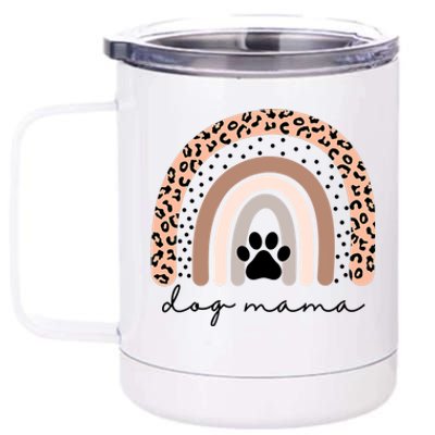 Leopard Rainbow Dog Mama Dog Mom Dog Lovers Gift 12 oz Stainless Steel Tumbler Cup