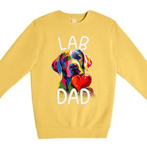 Labrador Retriever Dad Design Pop Art Lab Retriever Premium Crewneck Sweatshirt