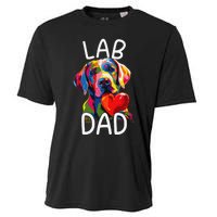 Labrador Retriever Dad Design Pop Art Lab Retriever Cooling Performance Crew T-Shirt