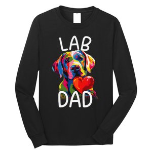 Labrador Retriever Dad Design Pop Art Lab Retriever Long Sleeve Shirt