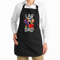 Labrador Retriever Dad Design Pop Art Lab Retriever Full-Length Apron With Pockets