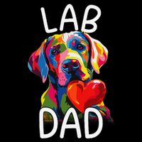 Labrador Retriever Dad Design Pop Art Lab Retriever Flat Bill Trucker Hat