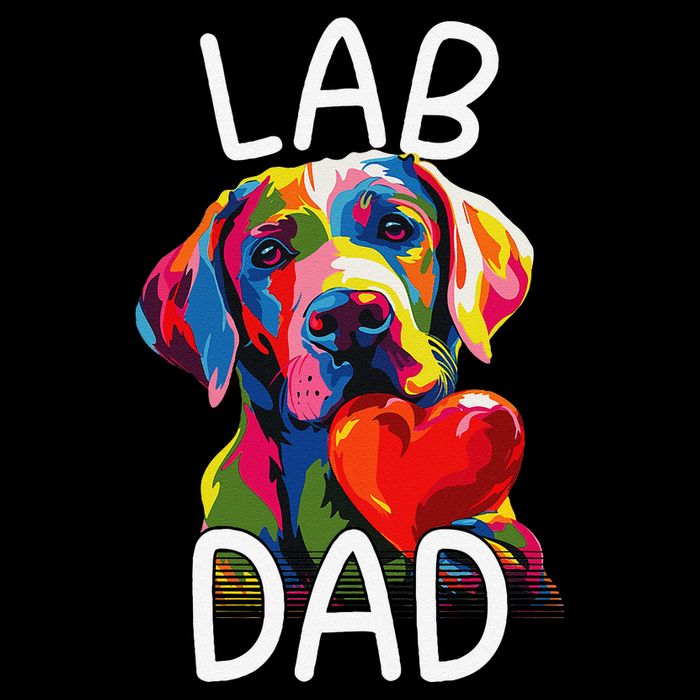 Labrador Retriever Dad Design Pop Art Lab Retriever Flat Bill Trucker Hat