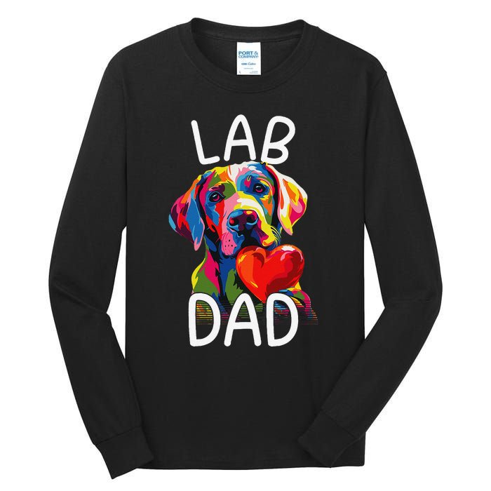 Labrador Retriever Dad Design Pop Art Lab Retriever Tall Long Sleeve T-Shirt