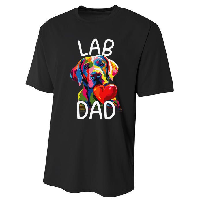 Labrador Retriever Dad Design Pop Art Lab Retriever Performance Sprint T-Shirt