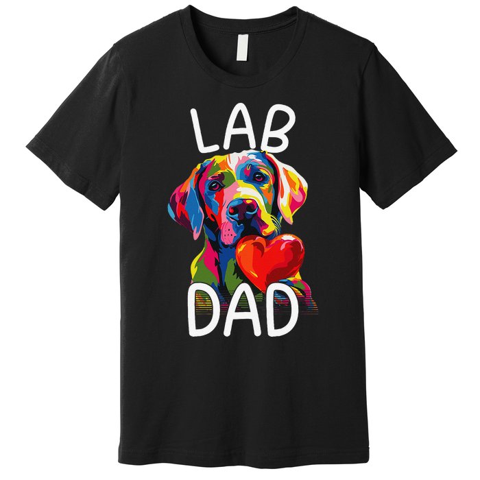 Labrador Retriever Dad Design Pop Art Lab Retriever Premium T-Shirt