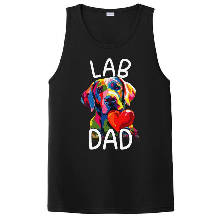 Labrador Retriever Dad Design Pop Art Lab Retriever PosiCharge Competitor Tank