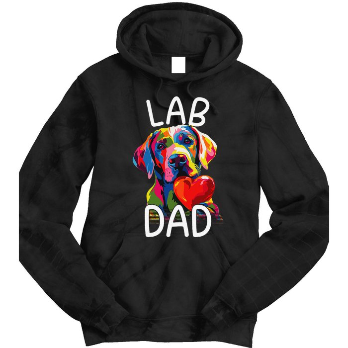 Labrador Retriever Dad Design Pop Art Lab Retriever Tie Dye Hoodie