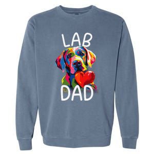 Labrador Retriever Dad Design Pop Art Lab Retriever Garment-Dyed Sweatshirt