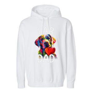 Labrador Retriever Dad Design Pop Art Lab Retriever Garment-Dyed Fleece Hoodie