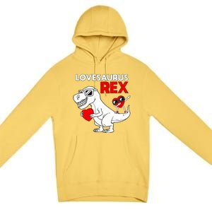 Lovesaurus Rex Dab Heart Dino Valentines Day Gift Premium Pullover Hoodie