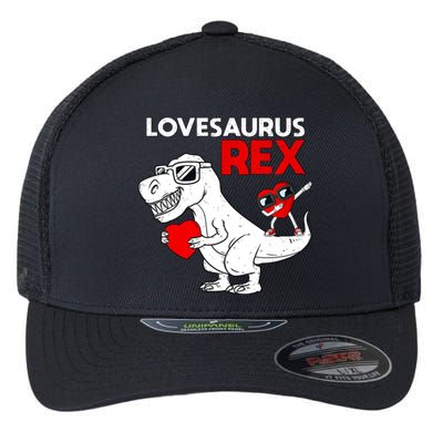 Lovesaurus Rex Dab Heart Dino Valentines Day Gift Flexfit Unipanel Trucker Cap