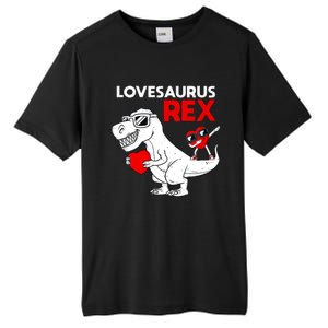 Lovesaurus Rex Dab Heart Dino Valentines Day Gift Tall Fusion ChromaSoft Performance T-Shirt