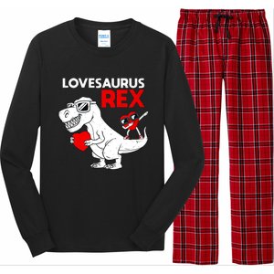 Lovesaurus Rex Dab Heart Dino Valentines Day Gift Long Sleeve Pajama Set