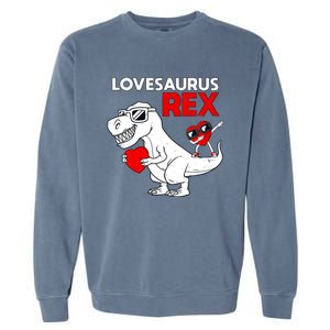 Lovesaurus Rex Dab Heart Dino Valentines Day Gift Garment-Dyed Sweatshirt