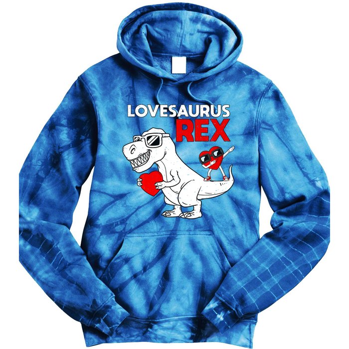 Lovesaurus Rex Dab Heart Dino Valentines Day Gift Tie Dye Hoodie